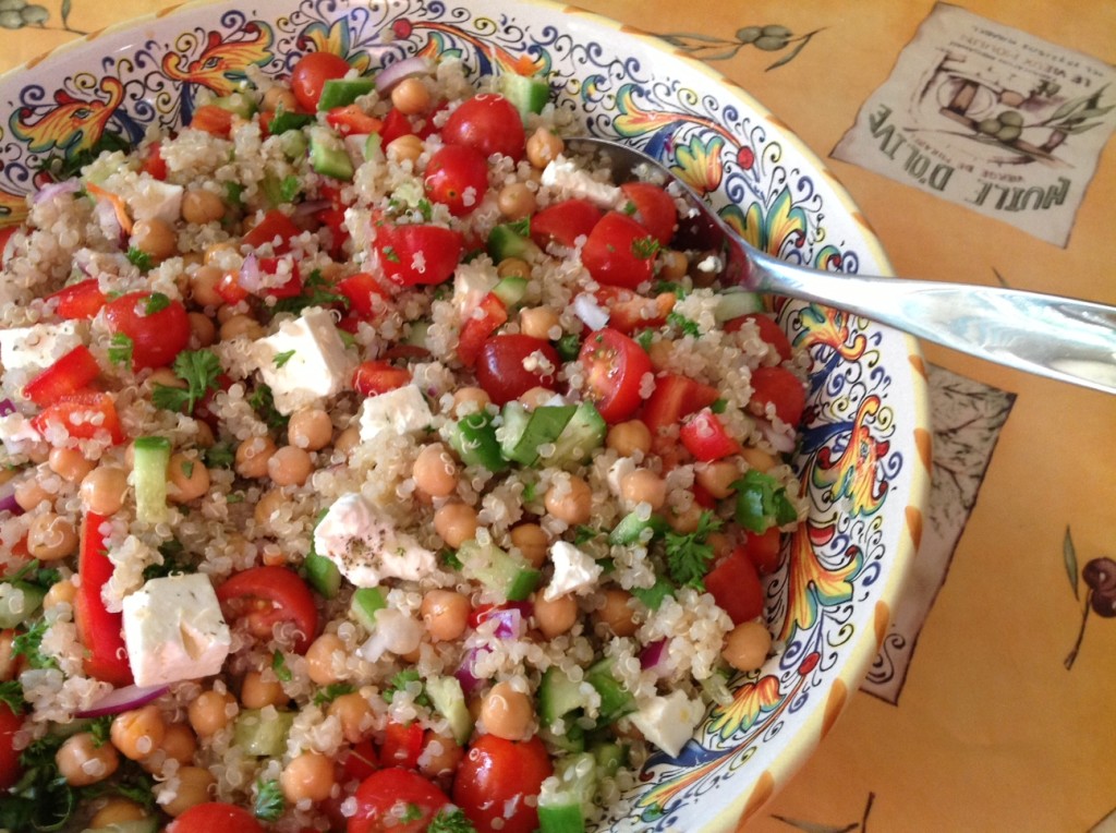 Chickpea Feta Cheese Quinoa Salad