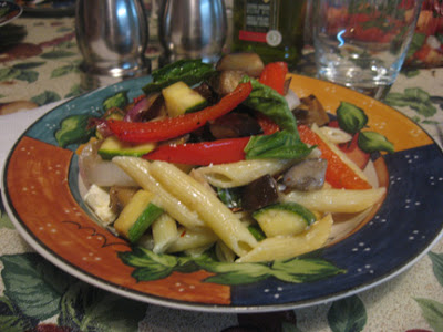 Penne with Roasted Vegetables and Ricotta 