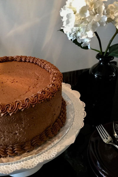 Walnut Torta with Whipped Chocolate Cream Frosting